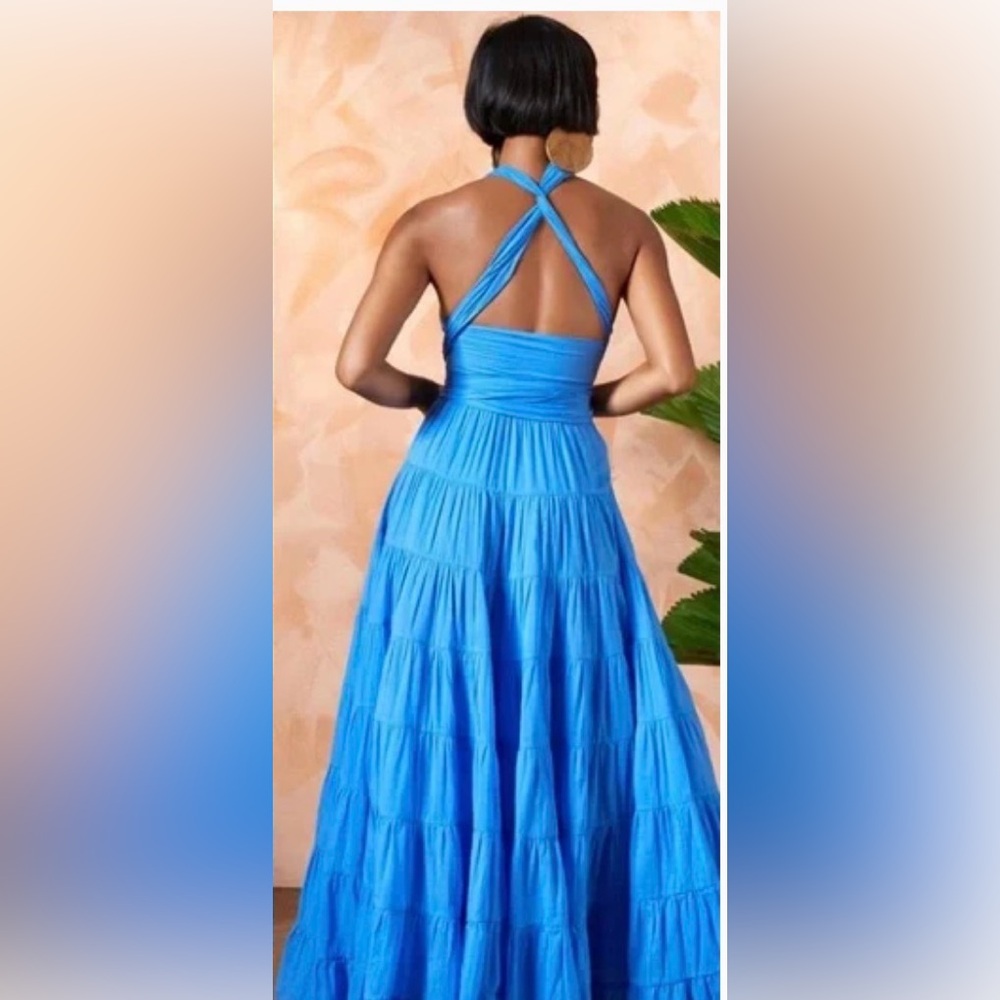 Erika Pena Selena Maxi Dress Vibrant Blue Halter Maxi Dress - Picture 2 of 4